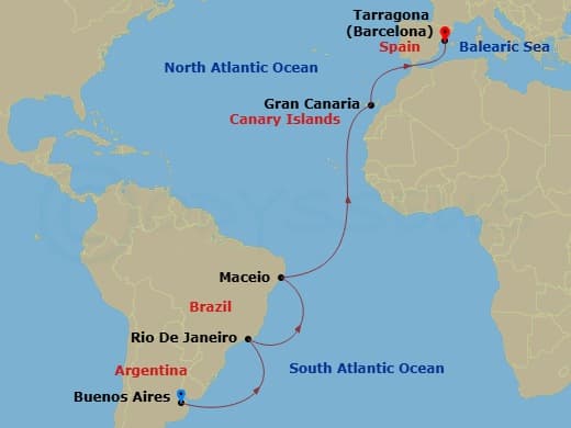 Itinerary map