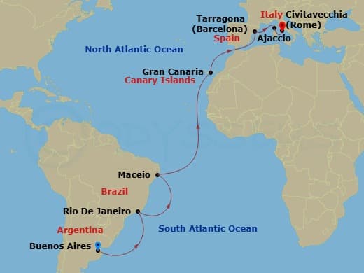 Itinerary map