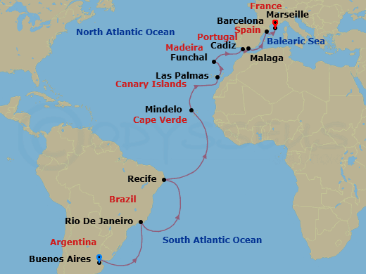 Itinerary map