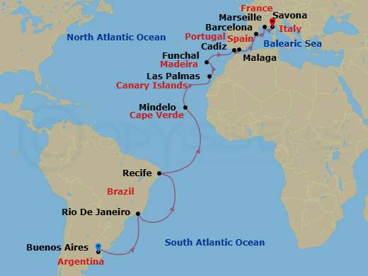 Itinerary map