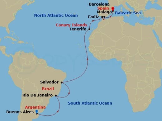 Itinerary map