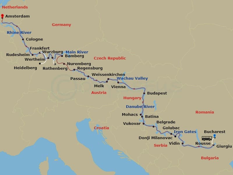Itinerary map
