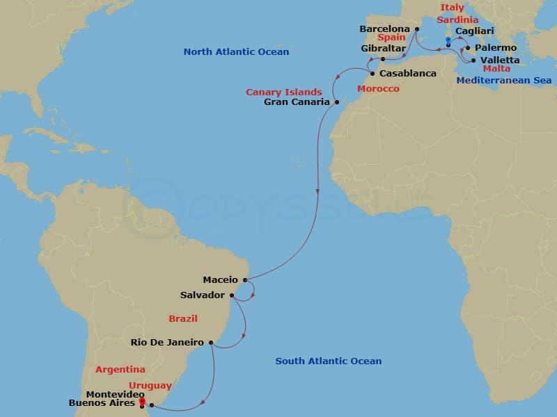 Itinerary map