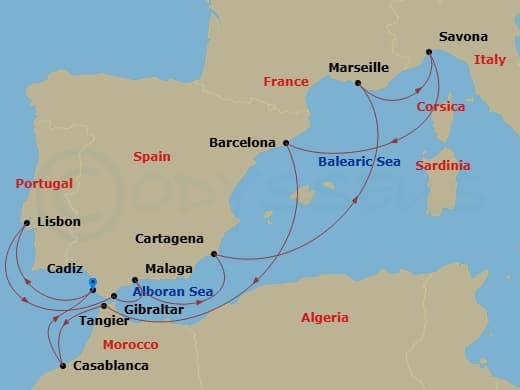 Itinerary map