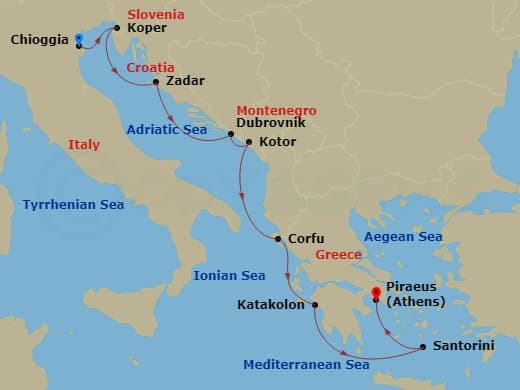 Itinerary map