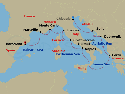 Itinerary map