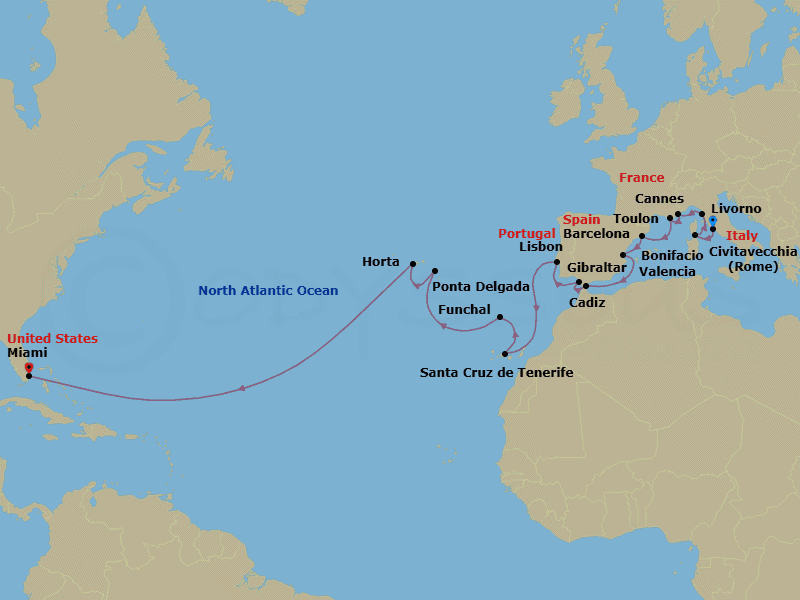 Itinerary map