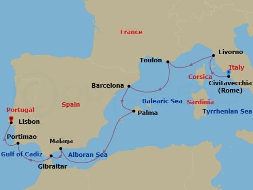Itinerary map