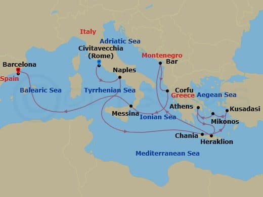 Itinerary map
