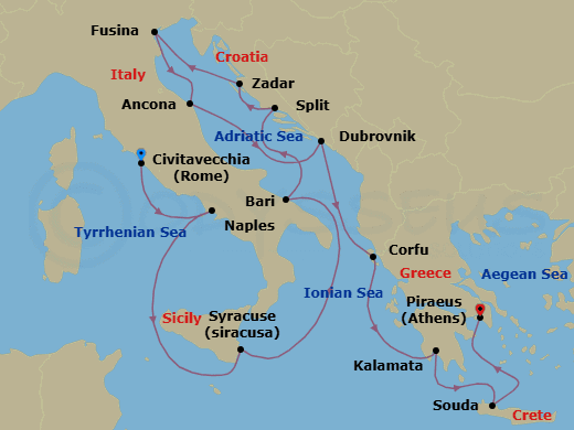 Itinerary map