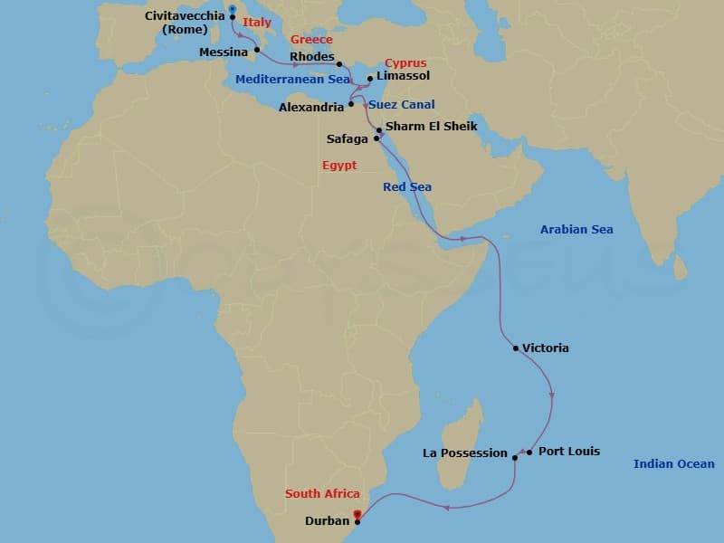 Itinerary map