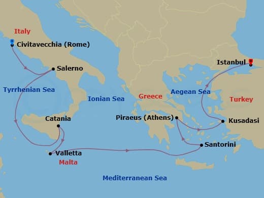 Itinerary map