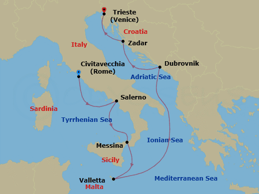 Itinerary map