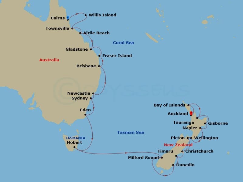 Itinerary map