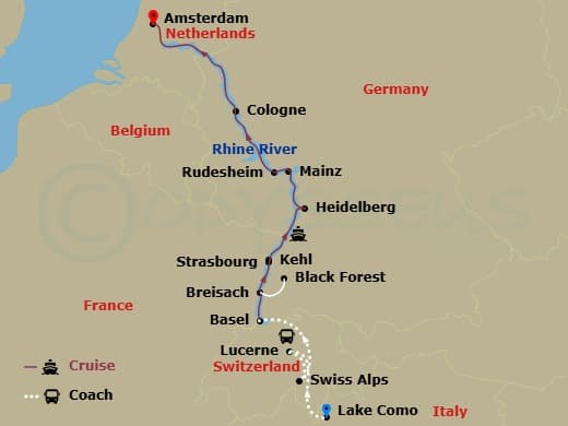Itinerary map