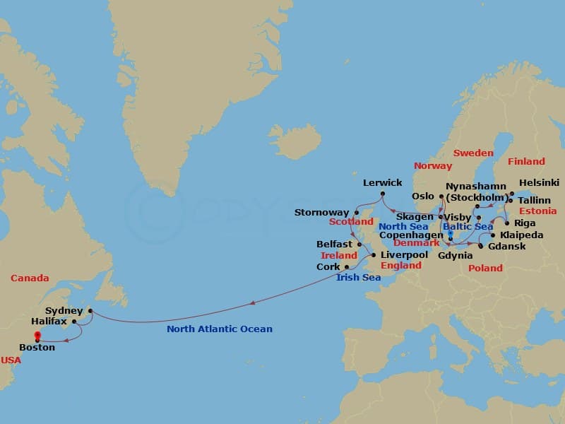 Itinerary map