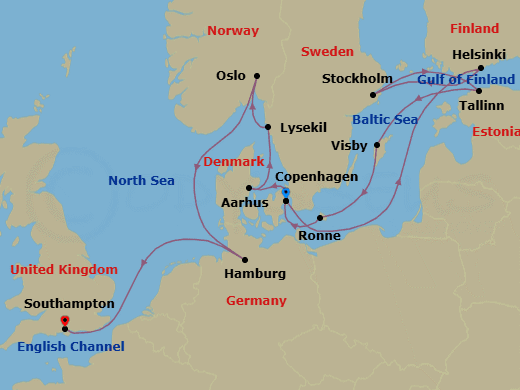 Itinerary map
