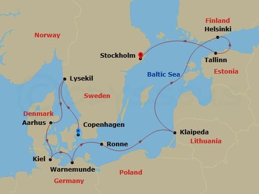 Itinerary map