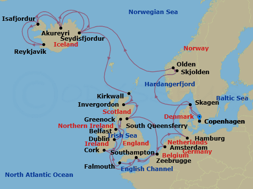 Itinerary map