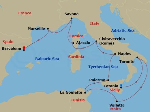 Itinerary map