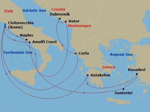 Itinerary map