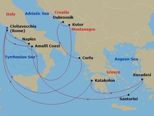 Itinerary map