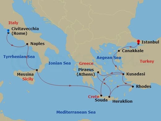 Itinerary map