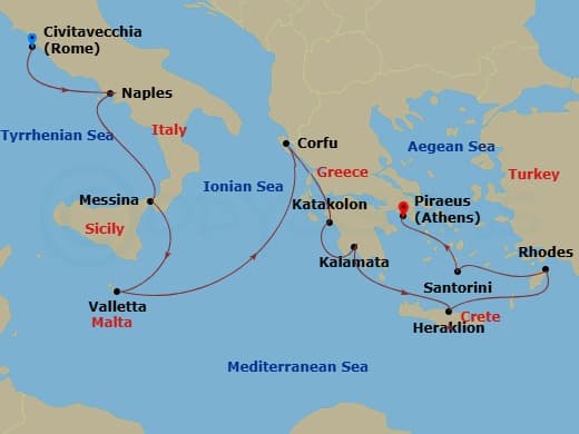 Itinerary map
