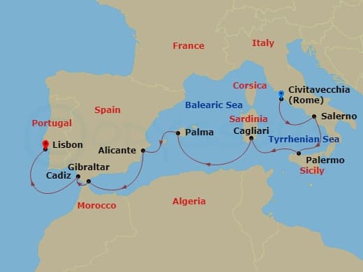 Itinerary map