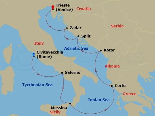 Itinerary map