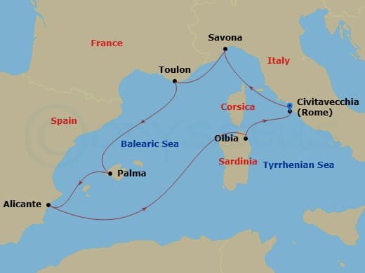 Itinerary map