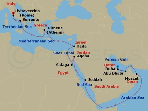 Itinerary map