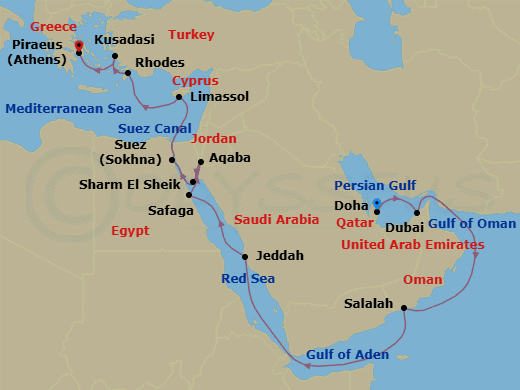 Itinerary map