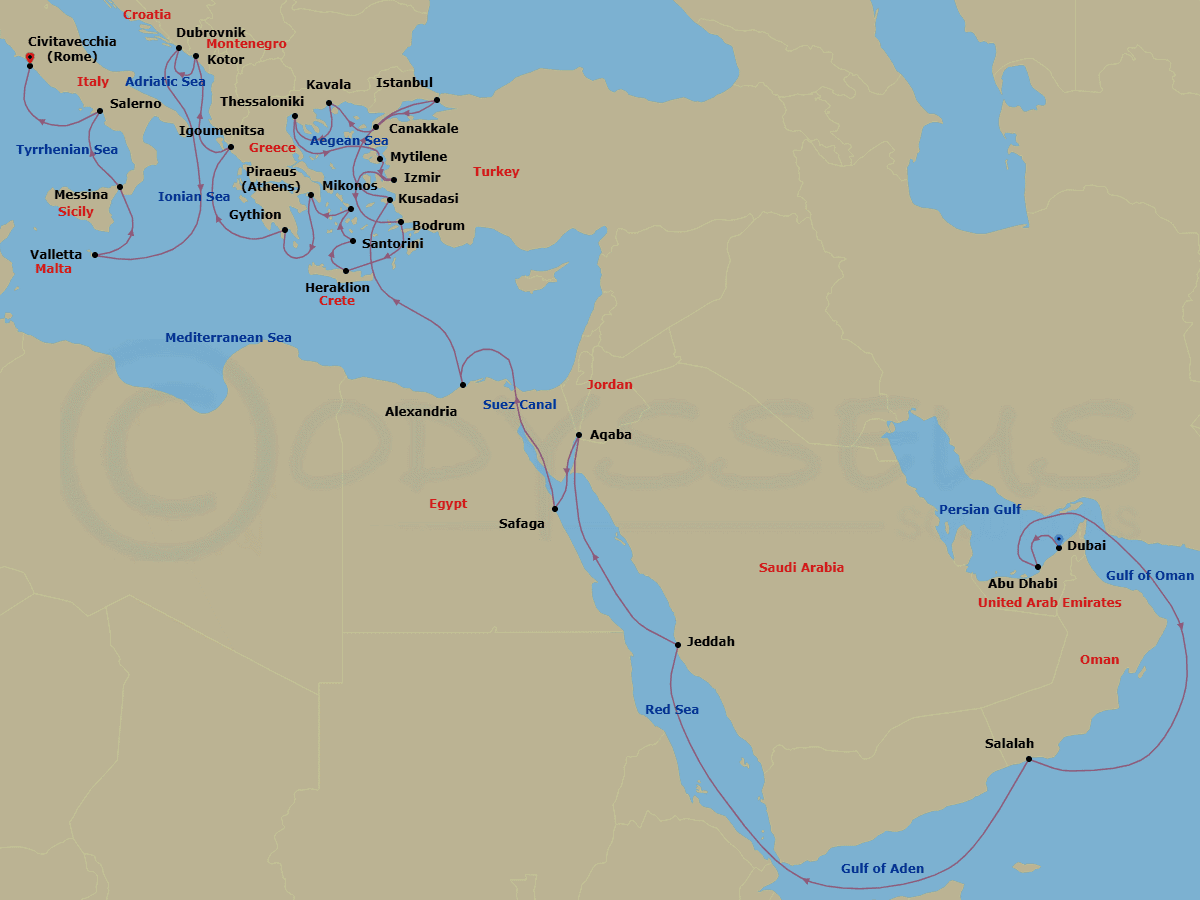 Itinerary map