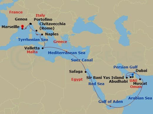Itinerary map
