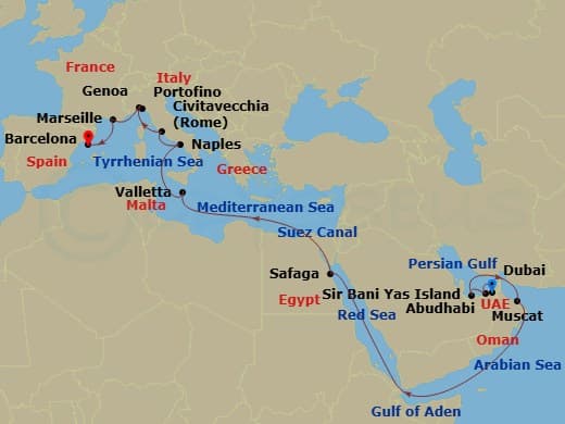 Itinerary map