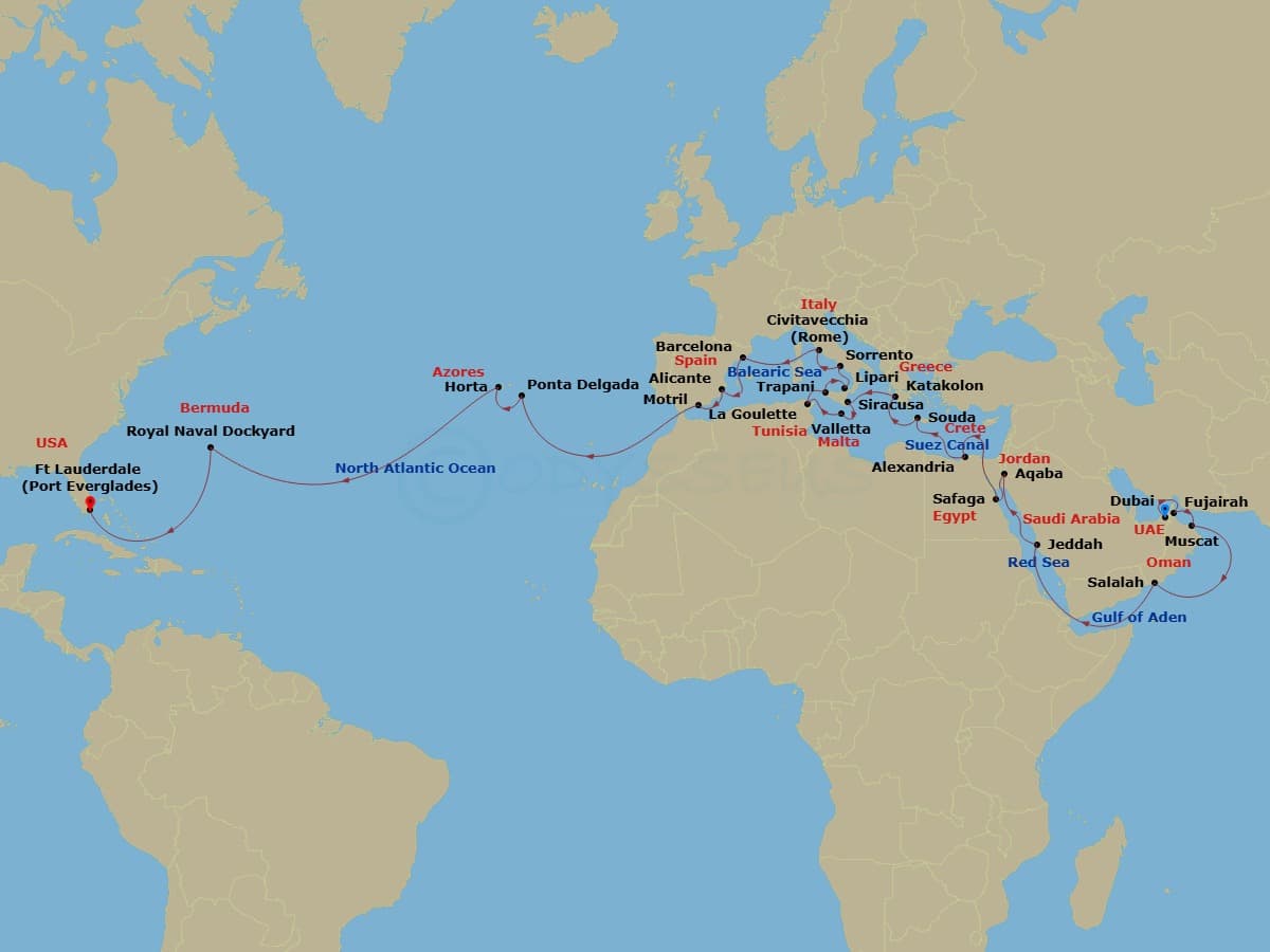 Itinerary map