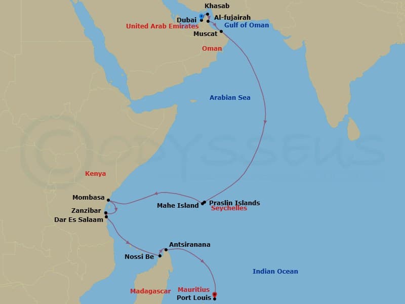 Itinerary map
