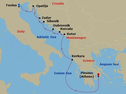 Itinerary map