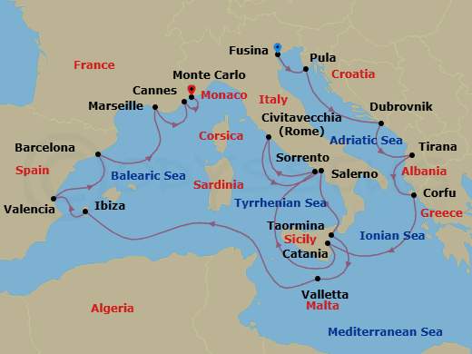 Itinerary map
