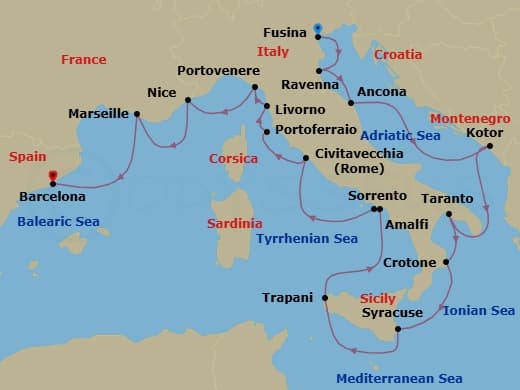 Itinerary map