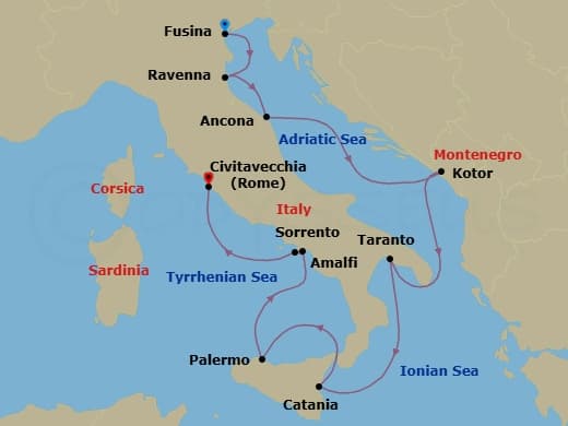 Itinerary map