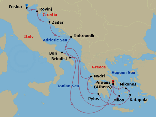 Itinerary map