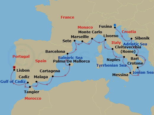 Itinerary map