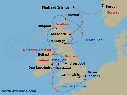 Itinerary map