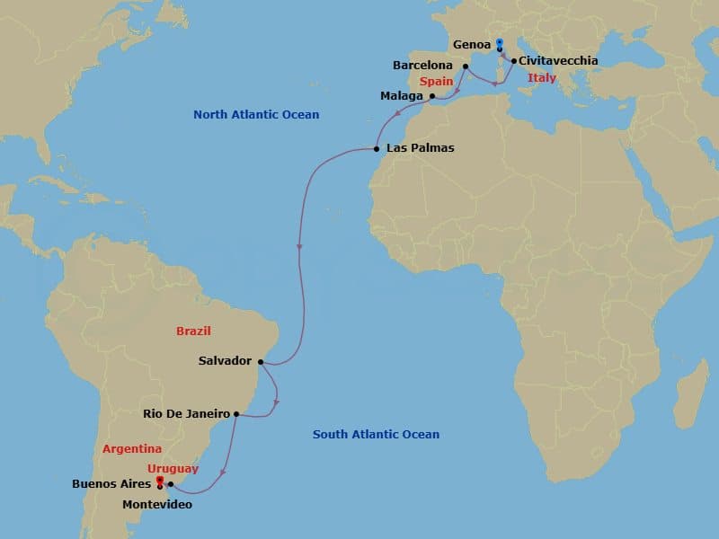 Itinerary map