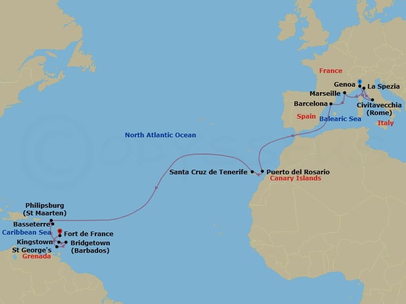 Itinerary map