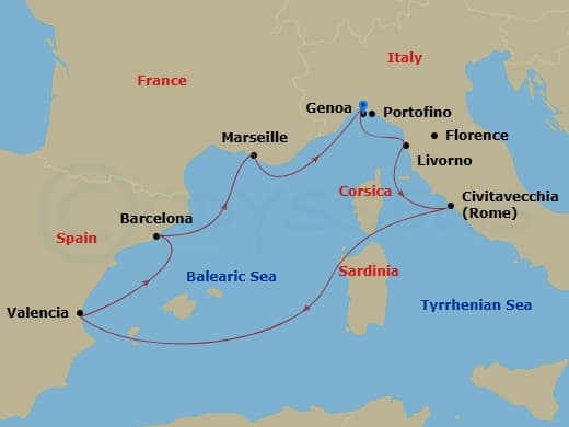 Itinerary map