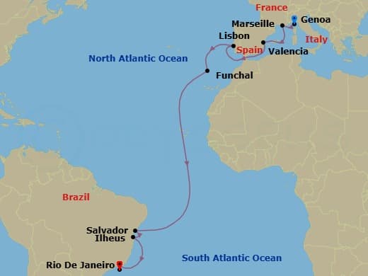 Itinerary map