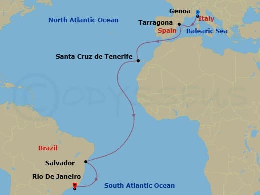 Itinerary map